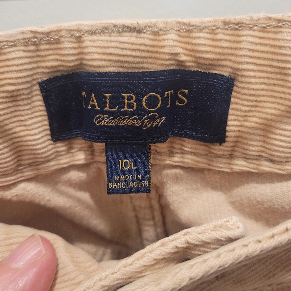 Talbots Light Tan Corduroy Trousers 10L